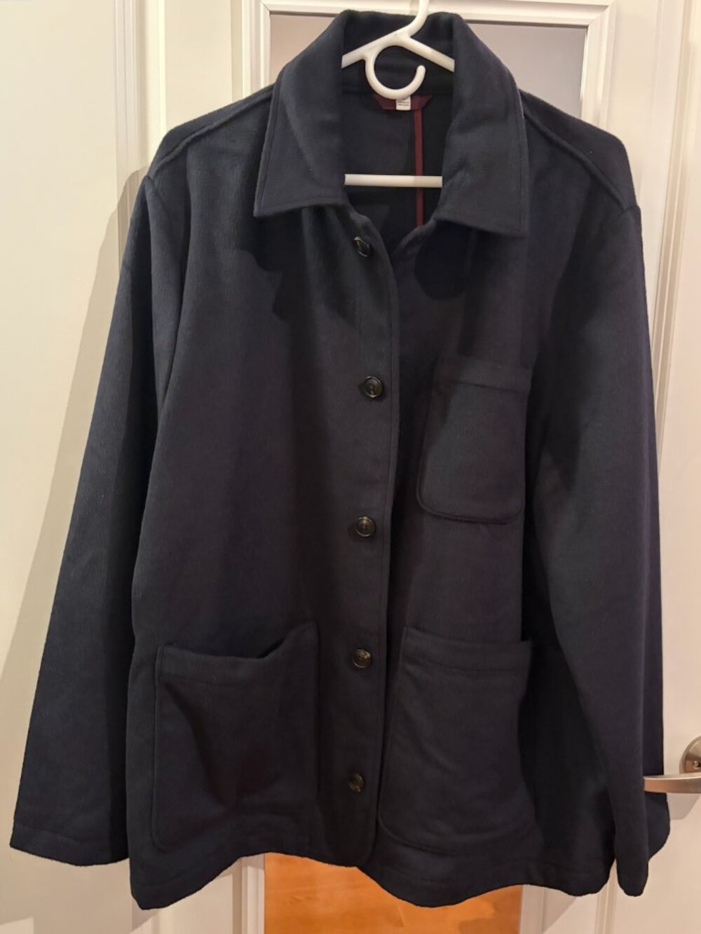 Bonobos Wool Cashmere Chore Coat - Navy Blue - Size XL